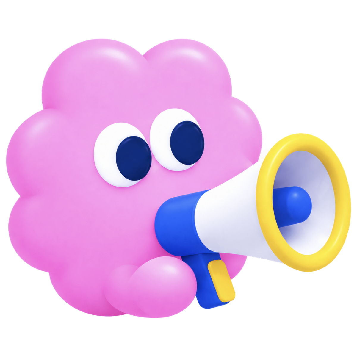 Perf character holding a megaphone