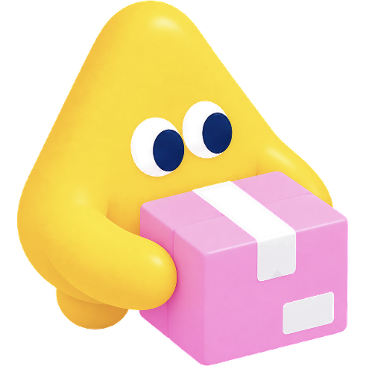 Character carrying a package